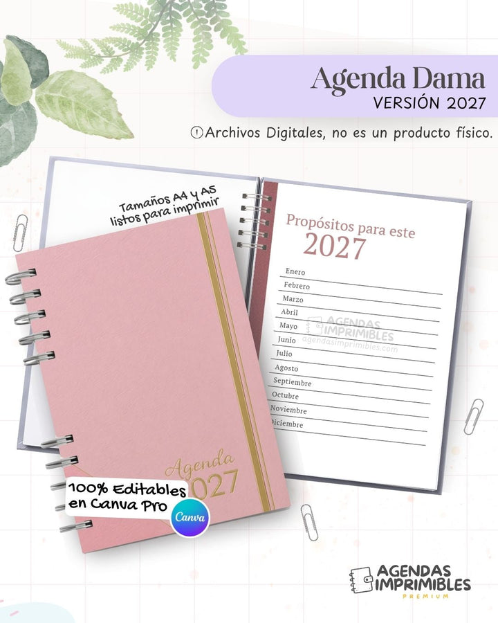 Agenda Dama 2027 - Archivo Imprimible - imagen 1