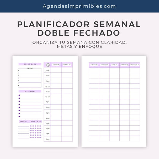 Agenda Morada Semanal | 2026