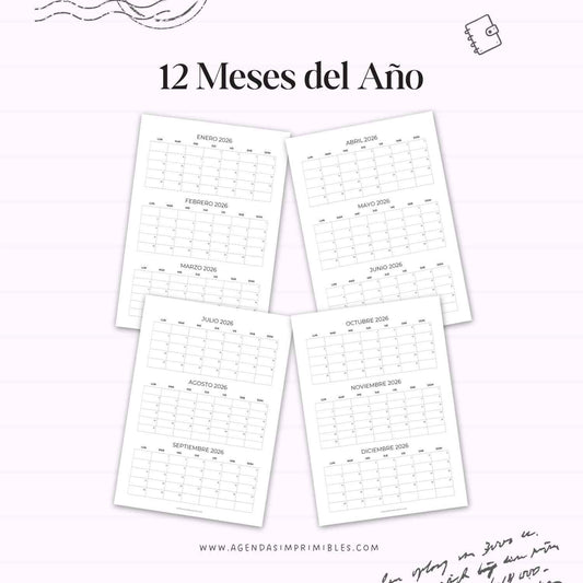 Calendario 2026 Mensual Triple