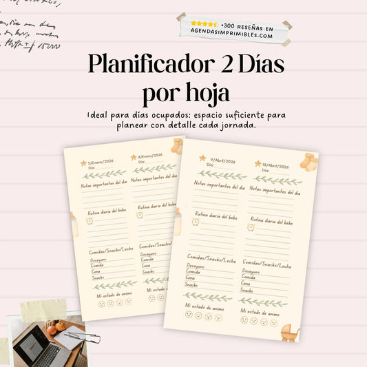 Agenda Pediátrica Dos Días x Pagina | 2026