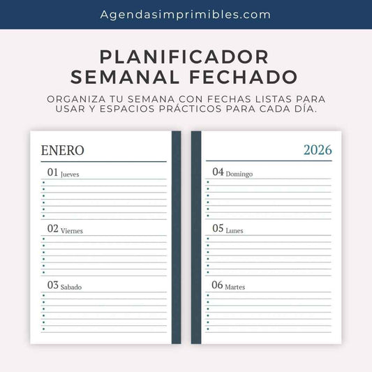 Agenda Morada Semanal | 2026