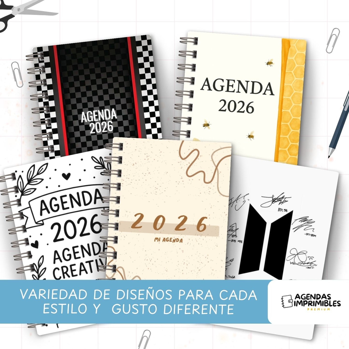 Pack de 25 Agendas Imprimibles 2026