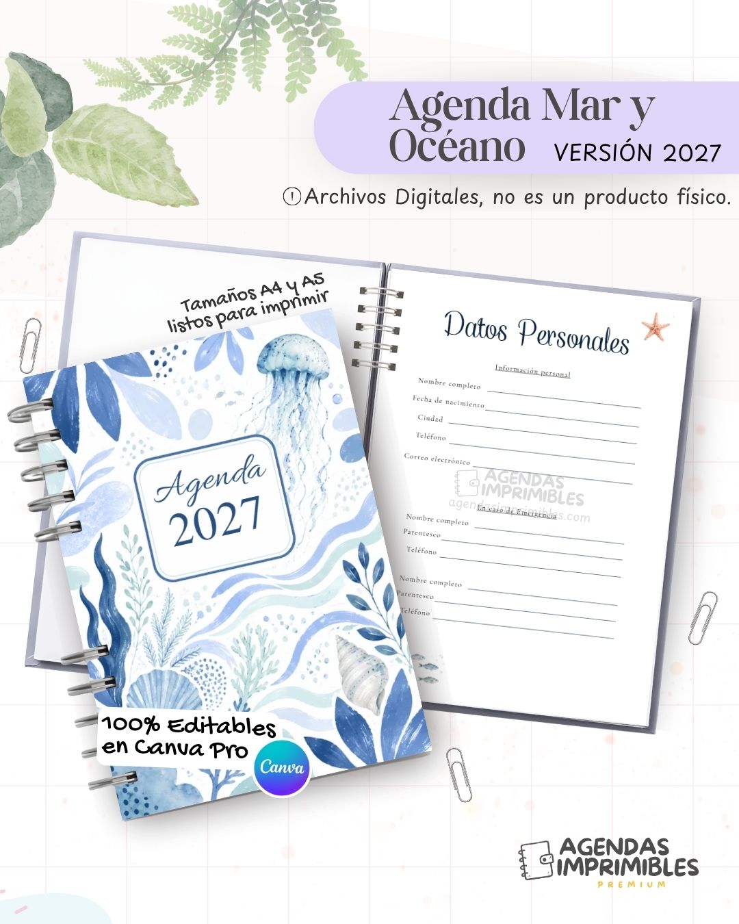 Agenda Mar y OcÃ©ano 2027 - Archivo Imprimible - imagen 1