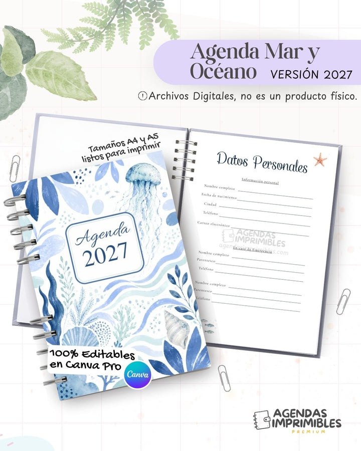 Agenda Mar y OcÃ©ano 2027 - Archivo Imprimible - imagen 1