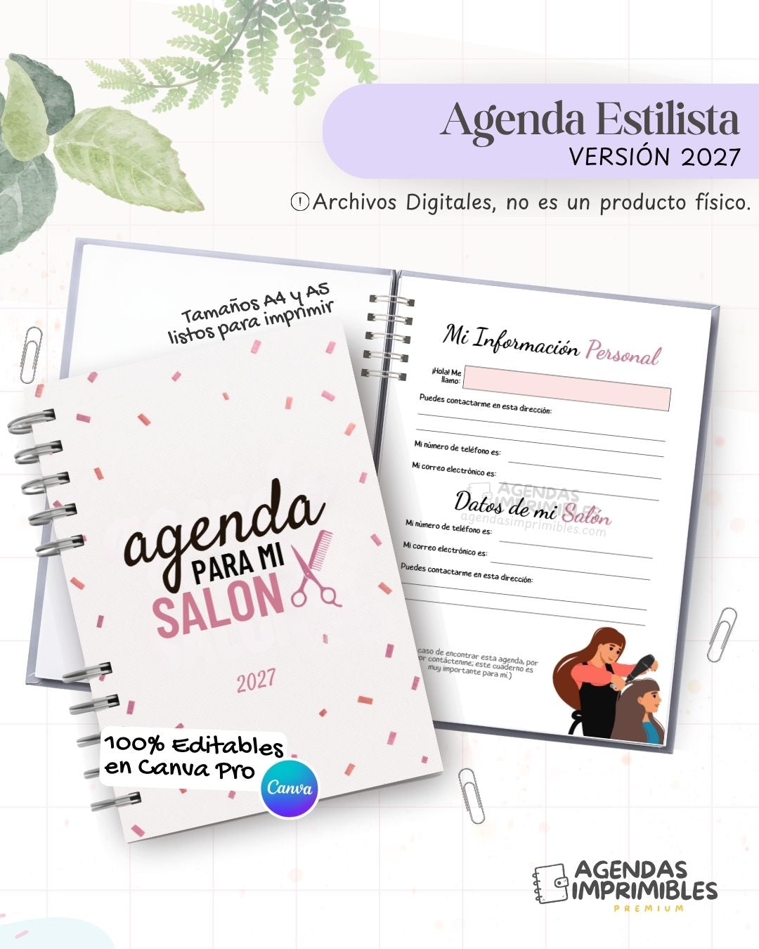 Agenda Estilista 2027 - Archivo Imprimible - imagen 1