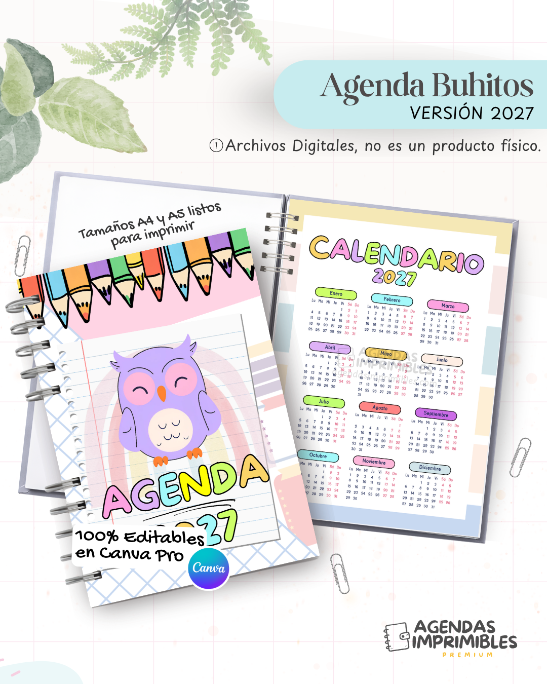 Agenda Buhitos 2027 - Archivo Imprimible - imagen 1