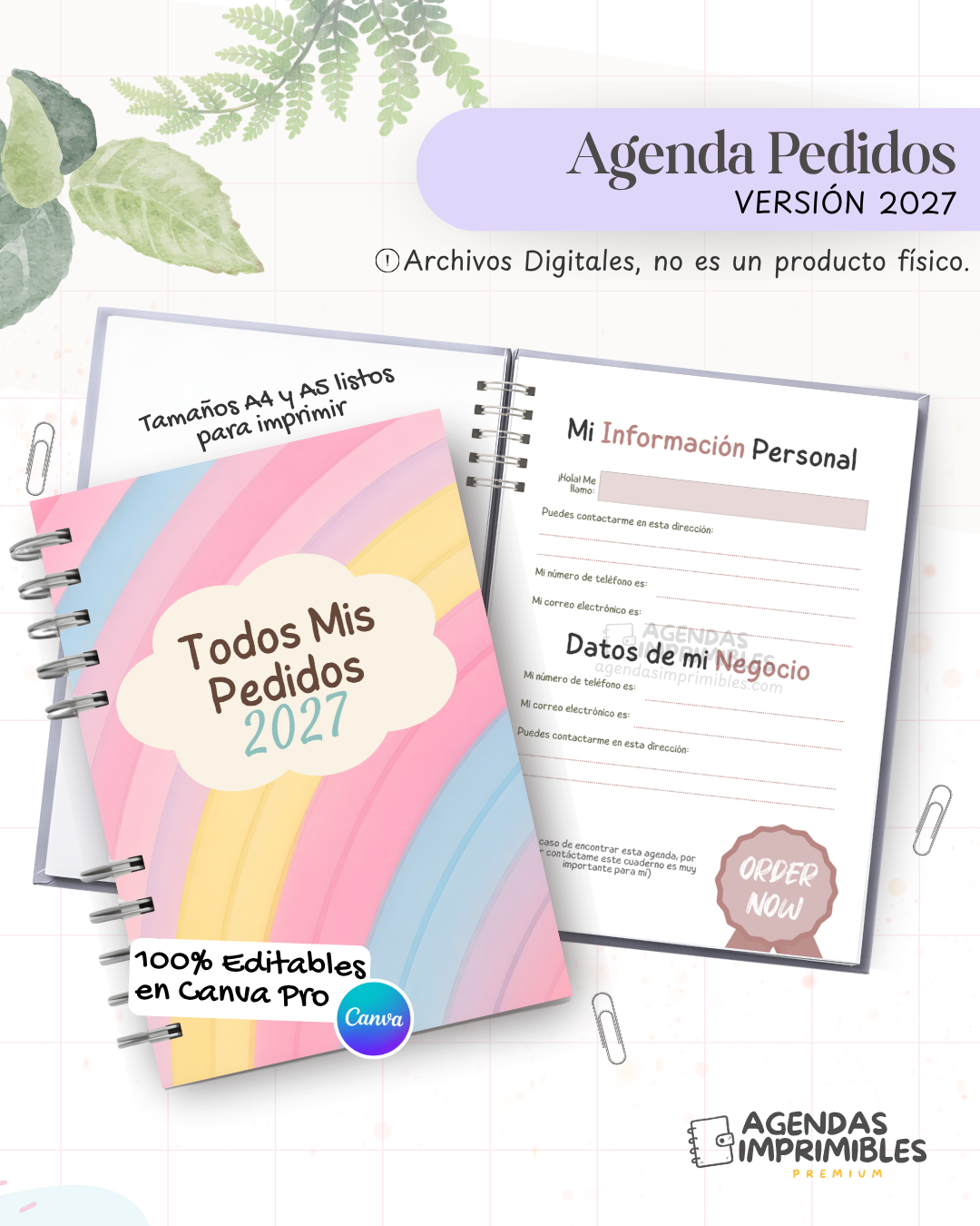 Agenda Pedidos 2027 - Archivo Imprimible - imagen 1