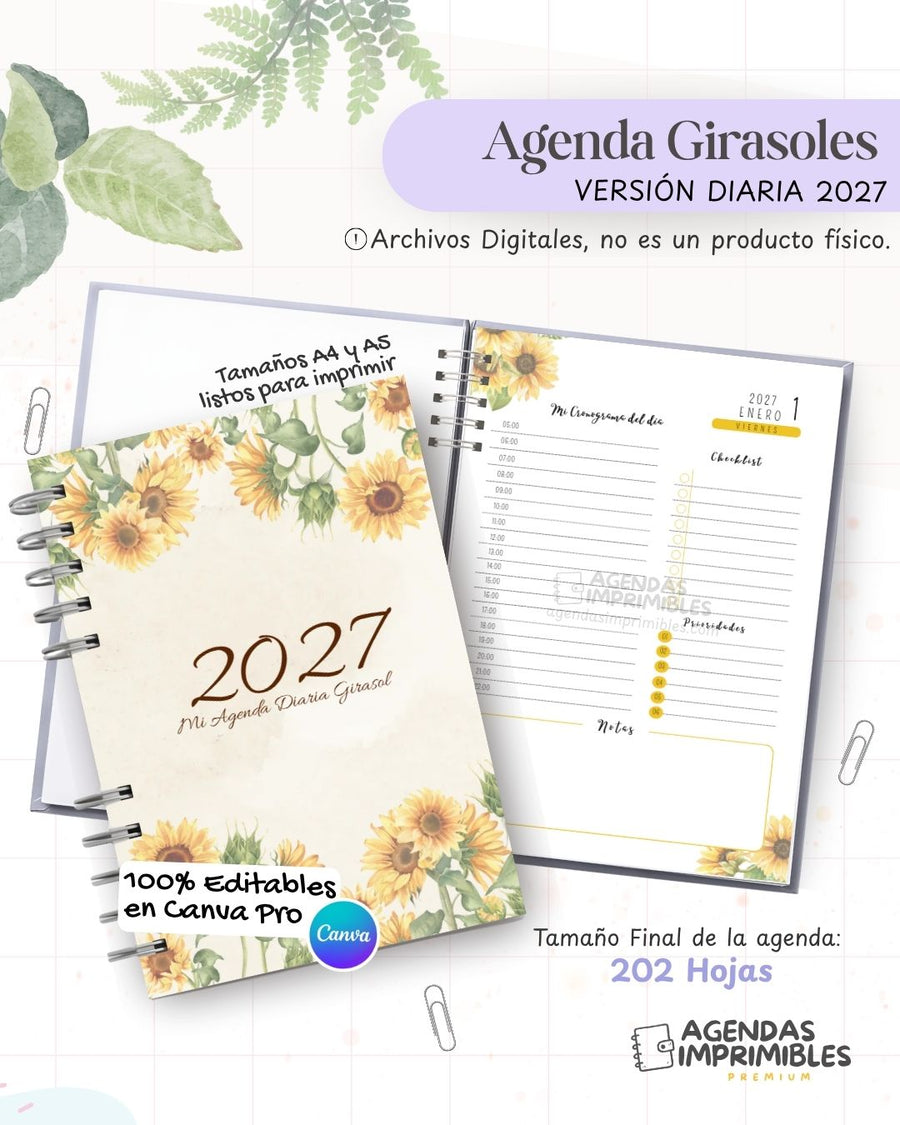 Agenda Girasoles 2027 - Diario