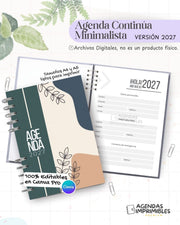 Agenda Minimalista Continua 2027 - Archivo Imprimible