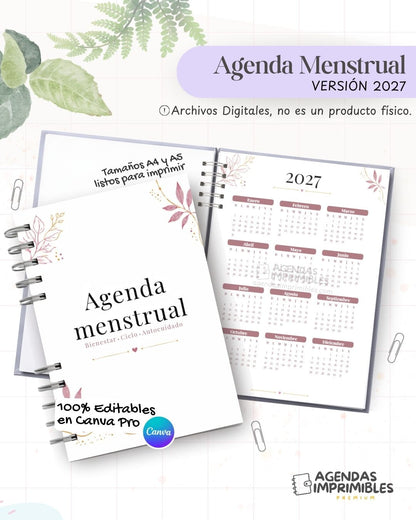 Agenda Menstrual 2027 - Archivo Imprimible - imagen 1