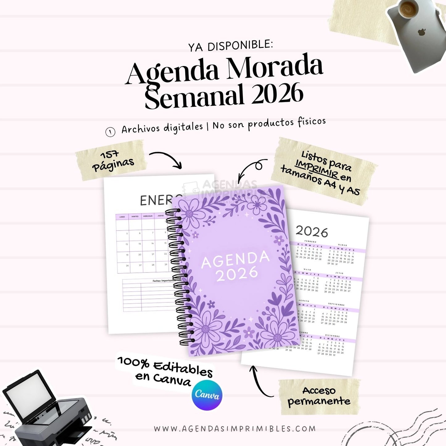 Agenda Morada Semanal | 2026