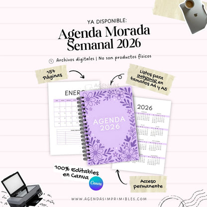Agenda Morada Semanal | 2026