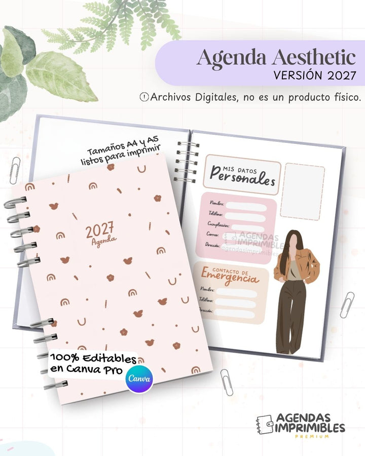 Agenda Aesthetic 2027 - Archivo Imprimible - imagen 1