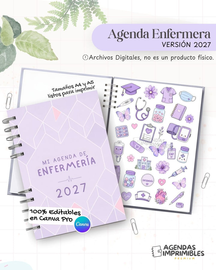 Agenda Enfermera 2027 - Archivo Imprimible - imagen 1
