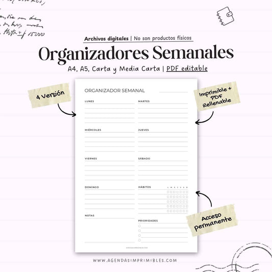 Organizadores Semanales