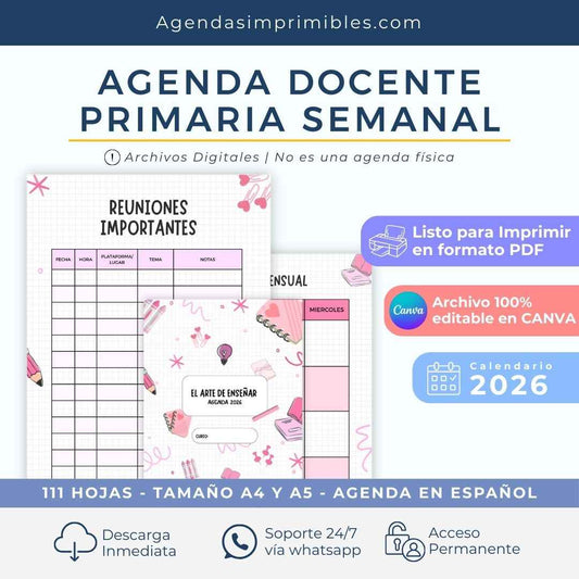 Agenda Docente Primaria Semanal | 2026