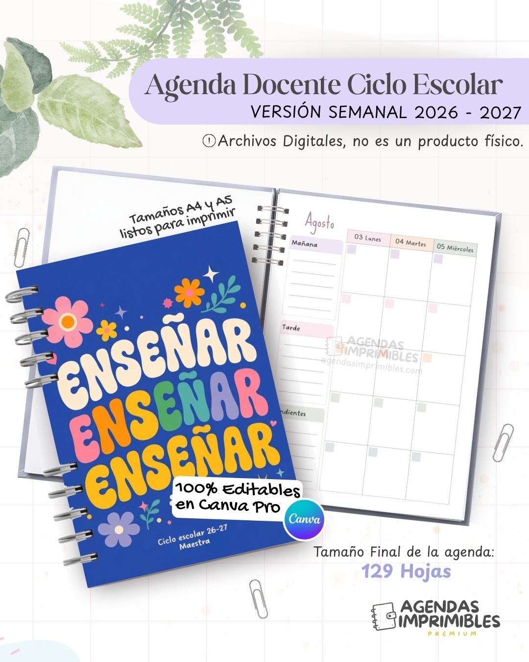 Agenda Docente Ciclo 2027 - Semanal - imagen 1
