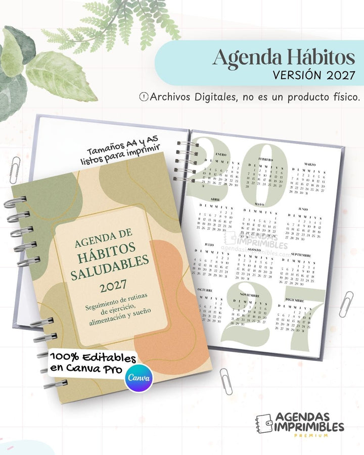 Agenda Hábitos Saludables 2027 - Archivo Imprimible - imagen 1
