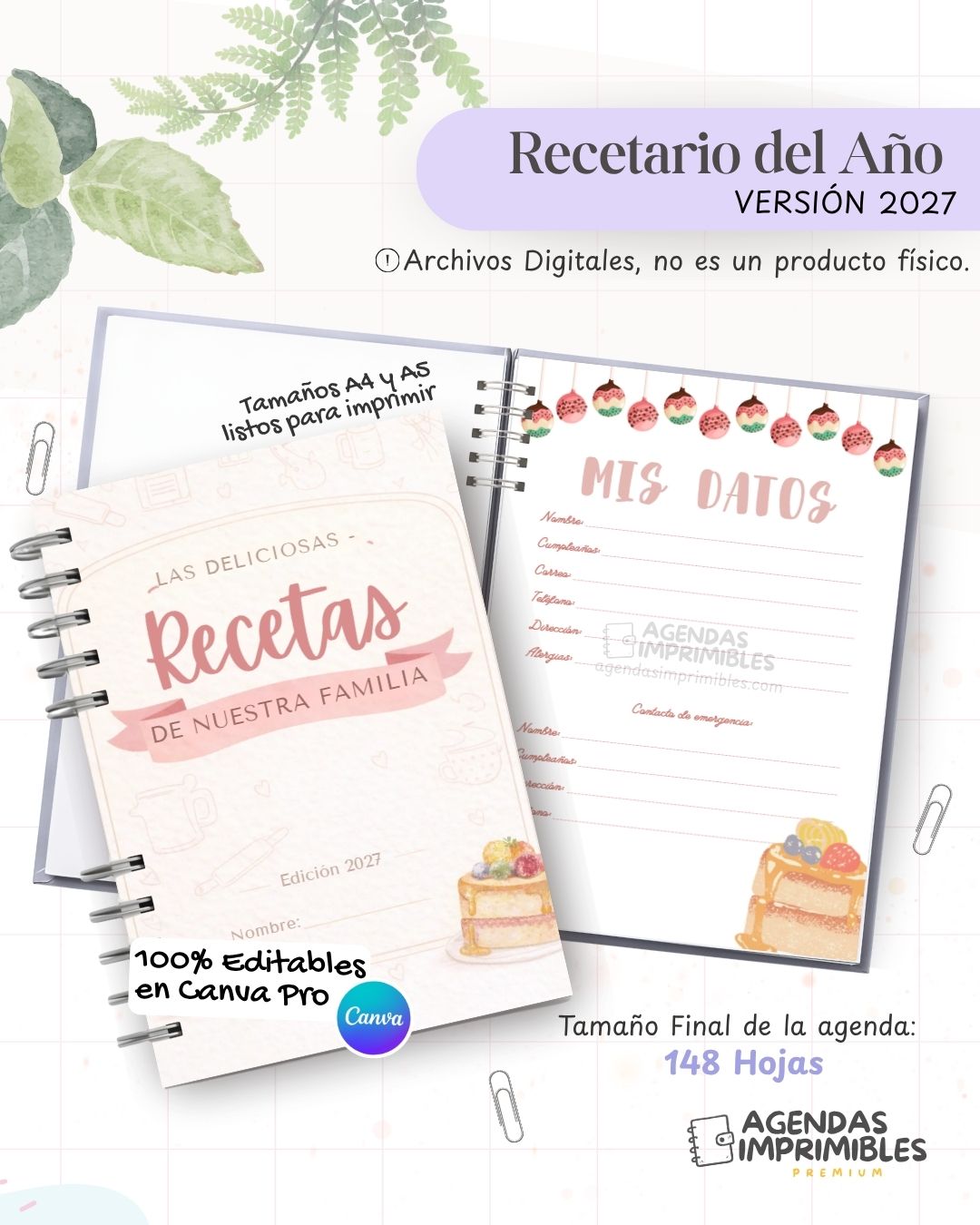 Recetario 2027 - Archivo Imprimible - imagen 1