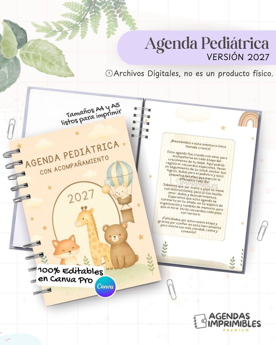 Agenda Pediátrica 2027 - Archivo Imprimible