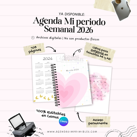 Agenda Mi periodo Semanal| 2026