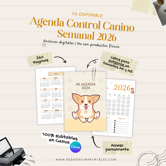 Agenda Control Canino Dos Días x Pagina | 2026