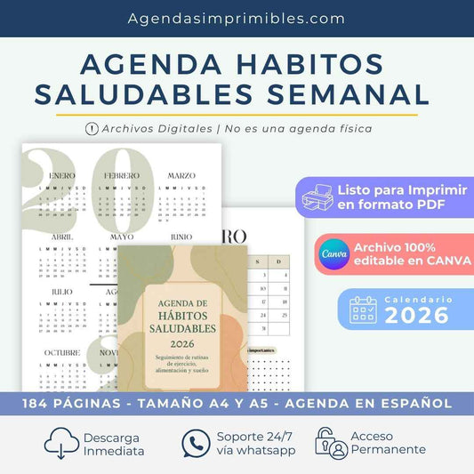 Agenda Hábitos Saludables Semanal | 2026