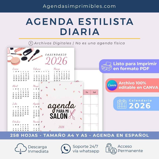 Agenda Estilista Diaria | 2025