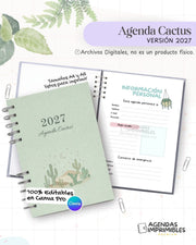 Agenda Cactus 2027 - Archivo Imprimible