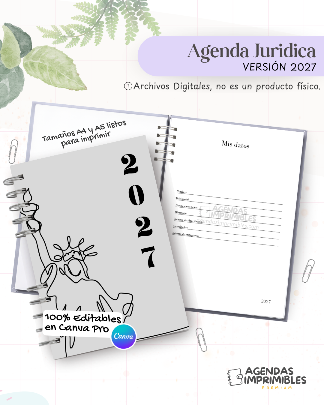 Agenda Jurídica 2027 - Archivo Imprimible - imagen 1