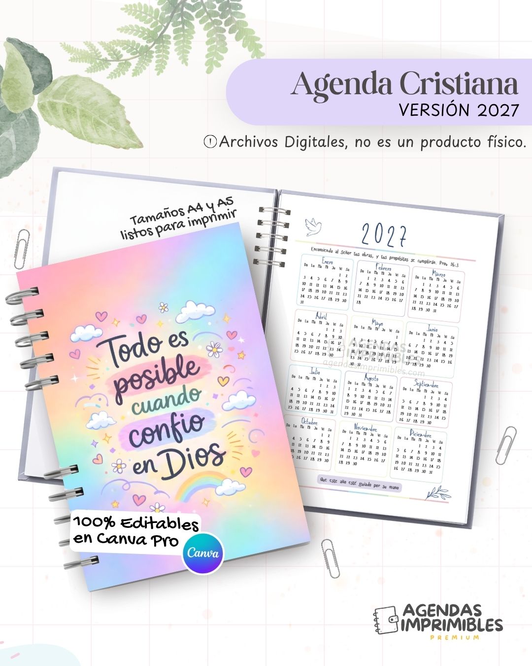 Agenda Cristiana 2027 - Archivo Imprimible - imagen 1