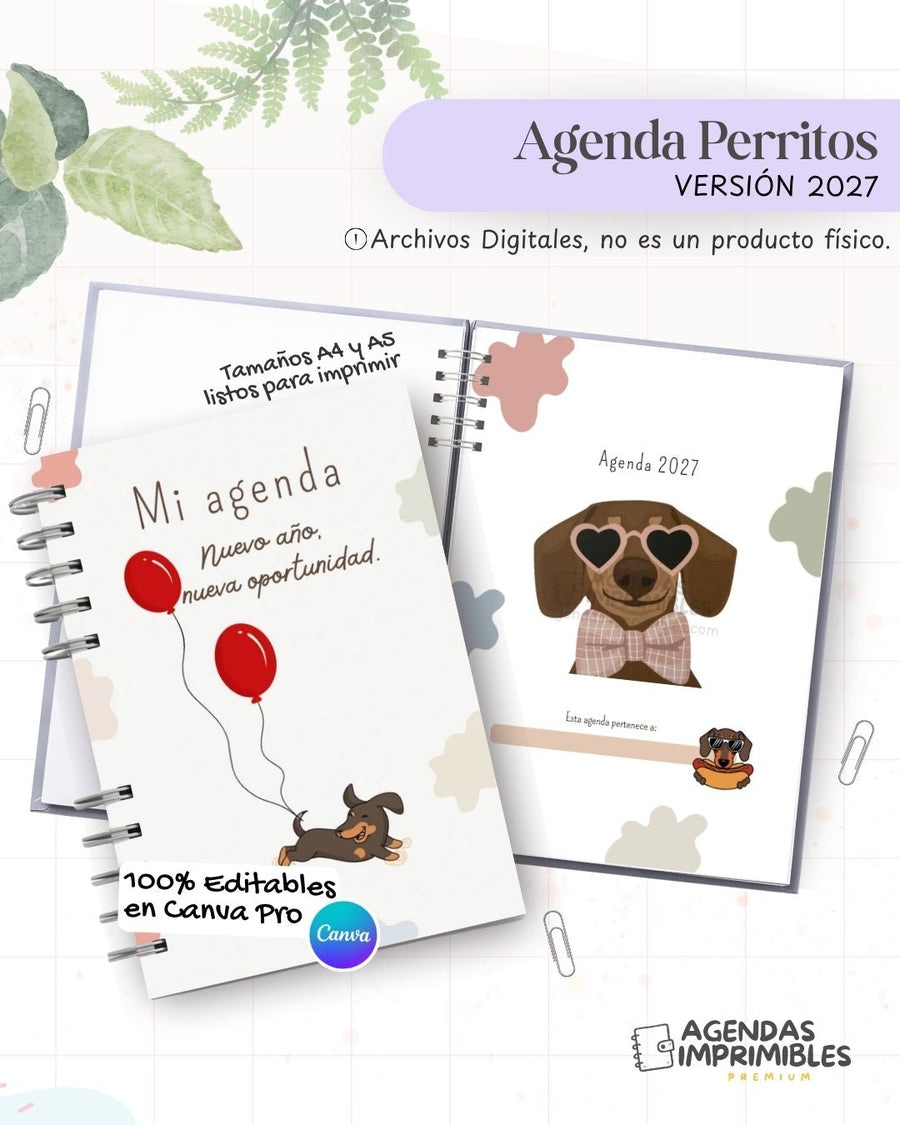 Agenda Perritos 2027 - Archivo Imprimible