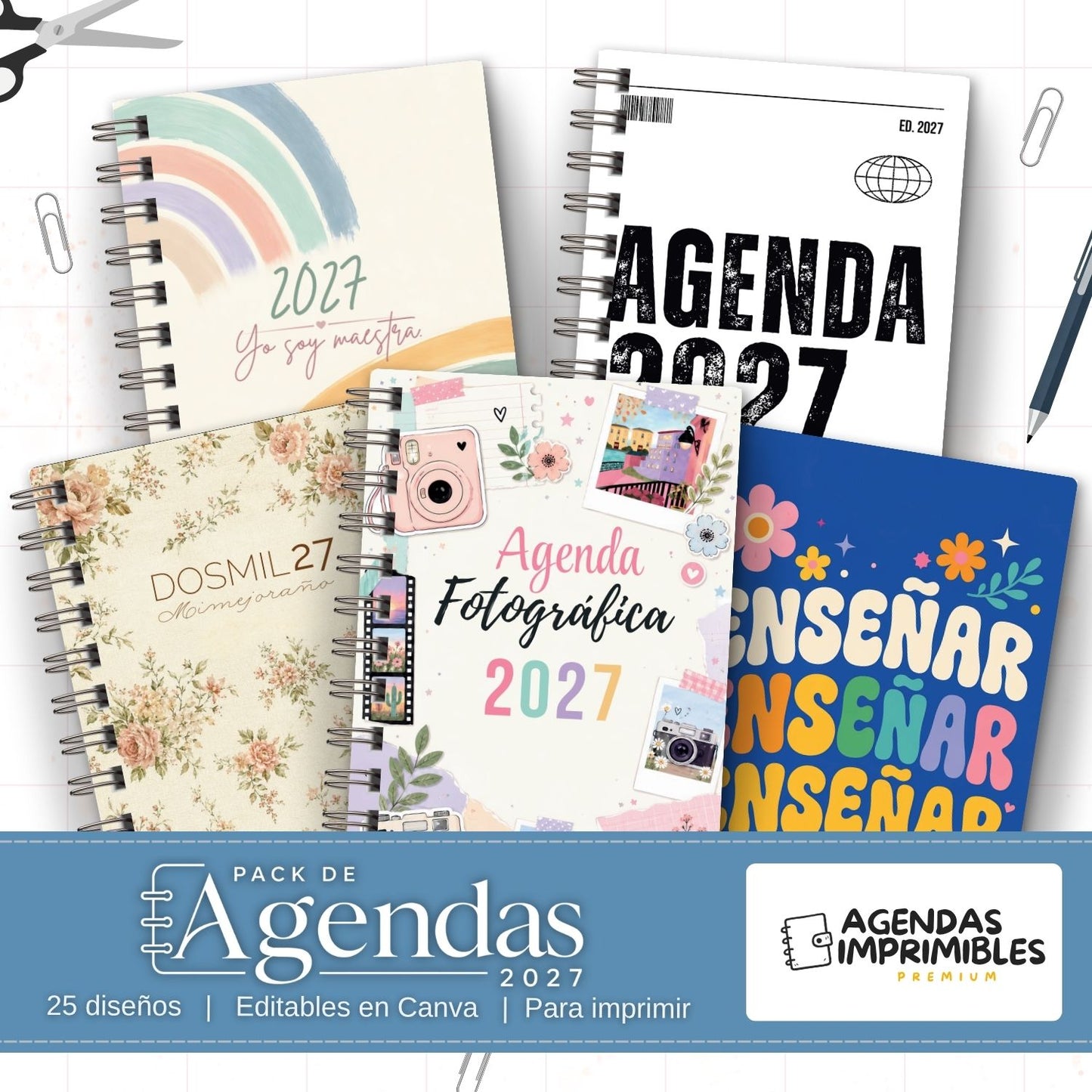 Pack de 25 Agendas Imprimibles 2027