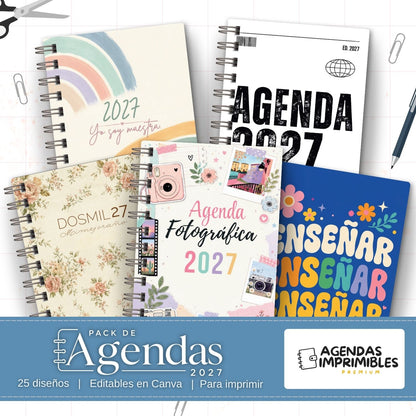 Pack de 25 Agendas Imprimibles 2027