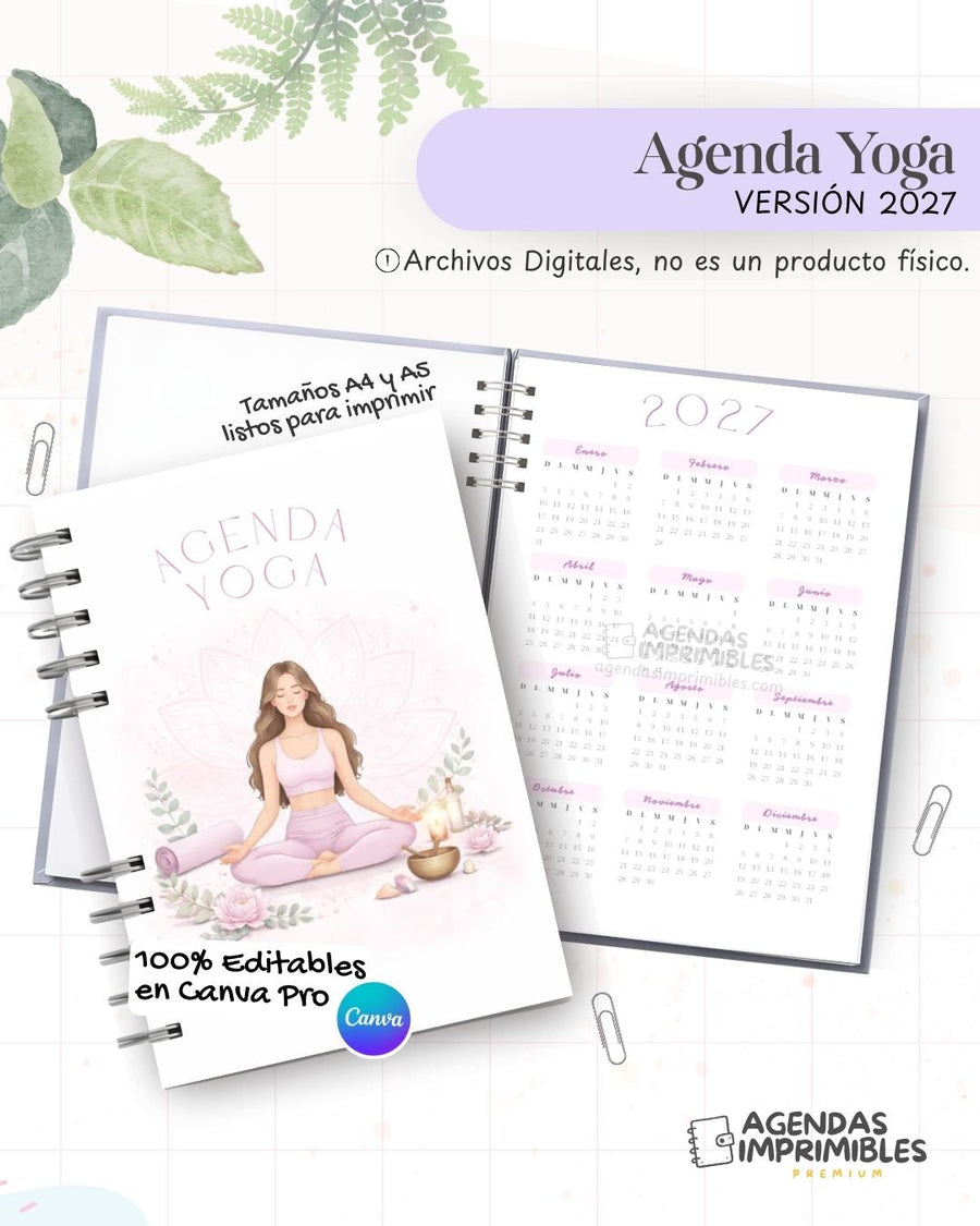 Agenda Yoga 2027 - Archivo Imprimible