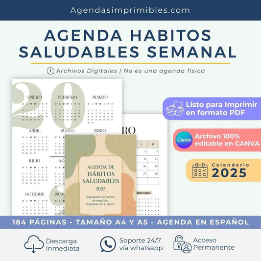 Agenda Hábitos Saludables Semanal | 2025