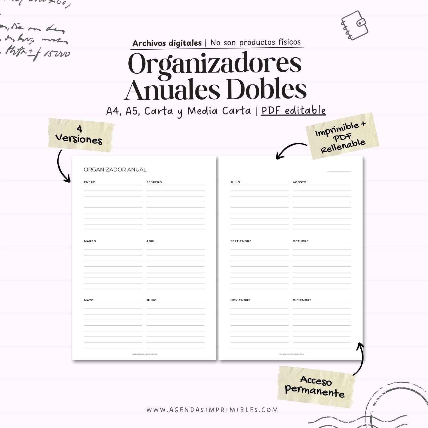 Organizadores Anuales Dobles