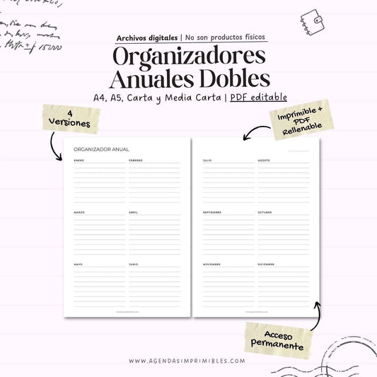 Organizadores Anuales Dobles