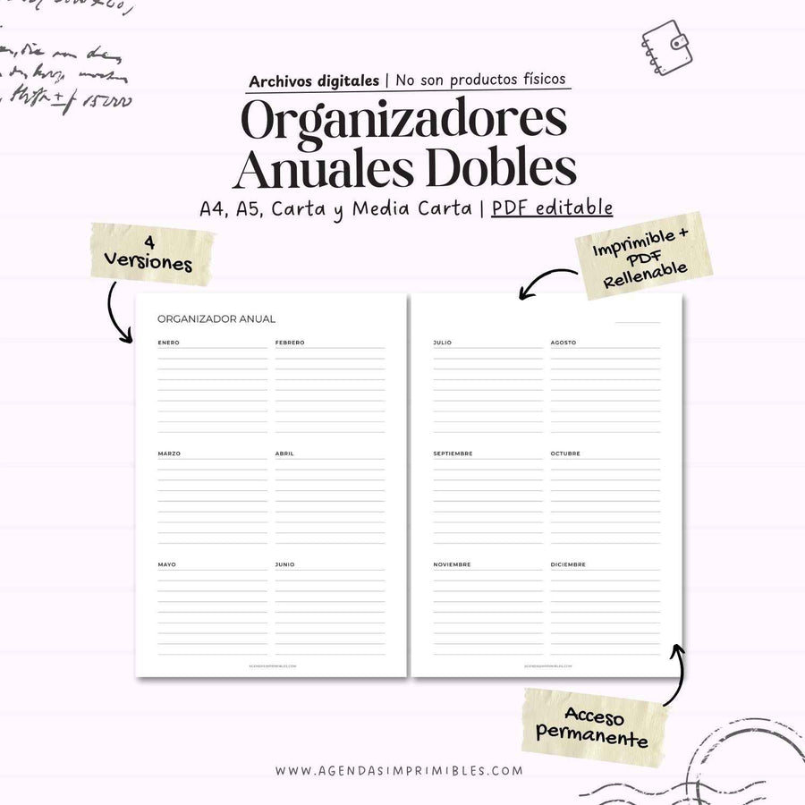 Organizadores Anuales Dobles