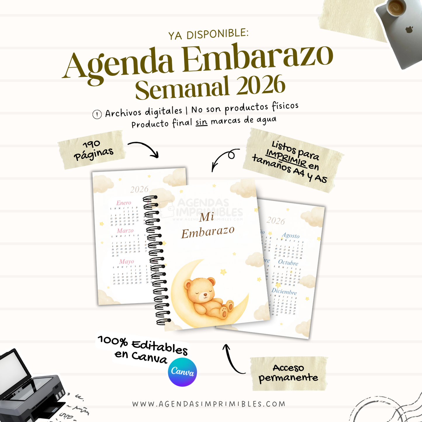 Agenda Mi Embarazo Semanal | 2026