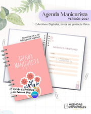 Agenda Manicurista 2027 - Archivo Imprimible