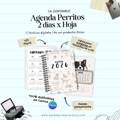Agenda Perritos Dos Días x Pagina | 2026