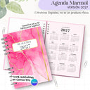 Agenda Mármol Rosa 2027 - Archivo Imprimible