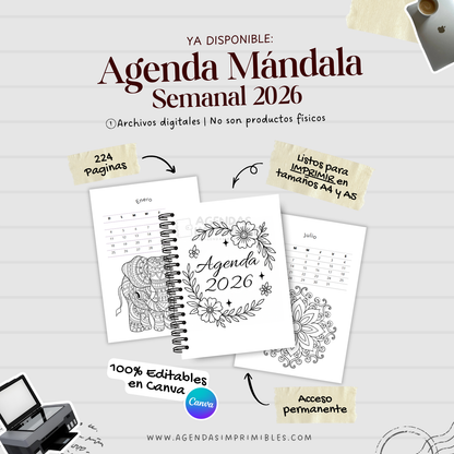 Agenda Mandala Semanal | 2026