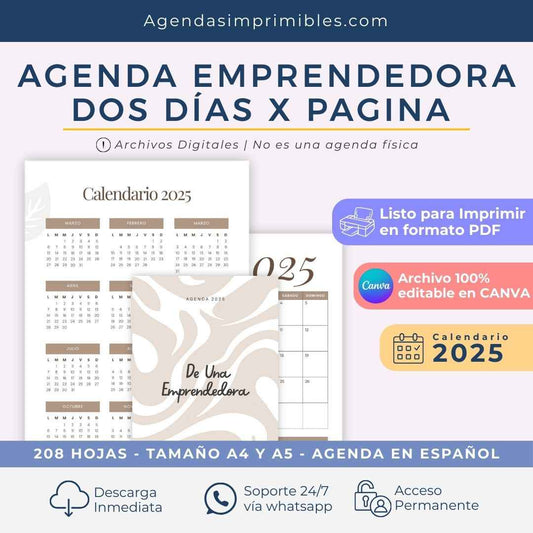 Agenda Emprendedora Dos Días x Pagina | 2025
