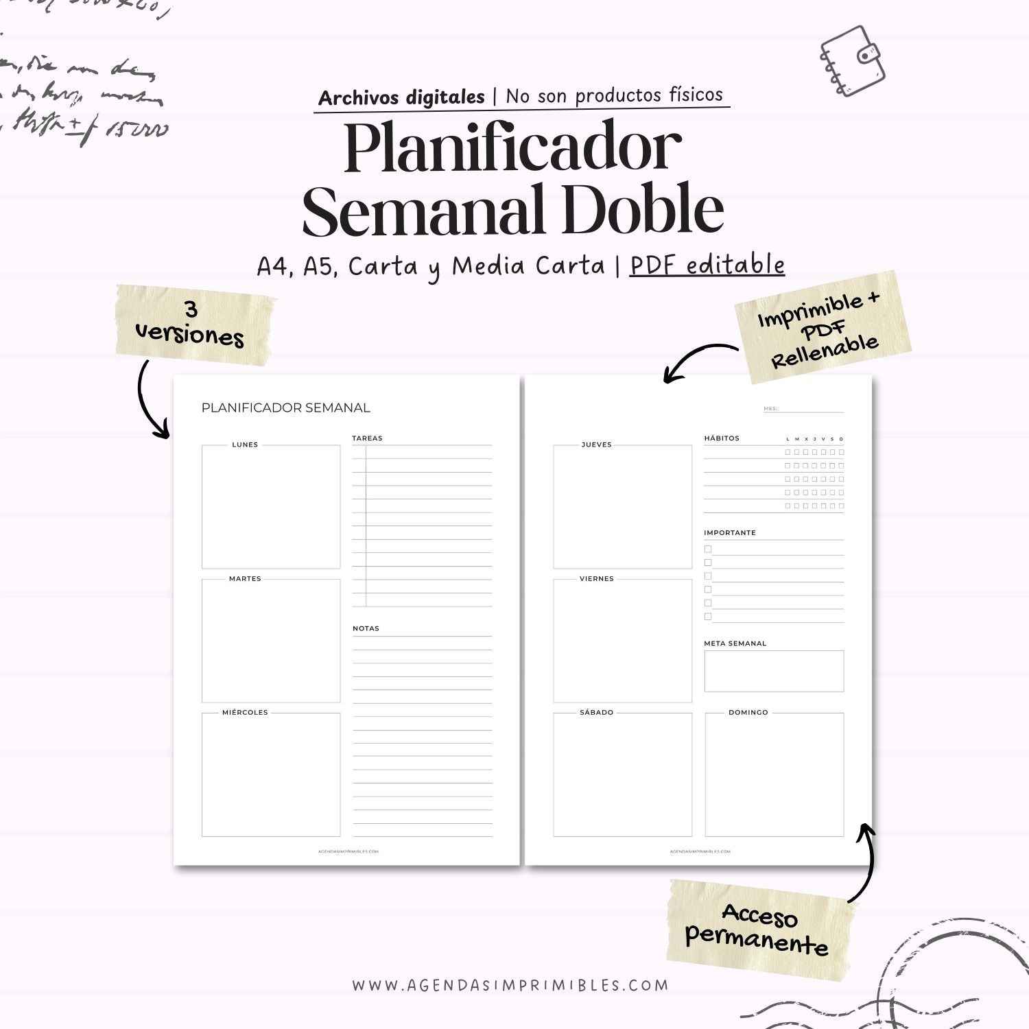 Planificador Semanal Doble V2