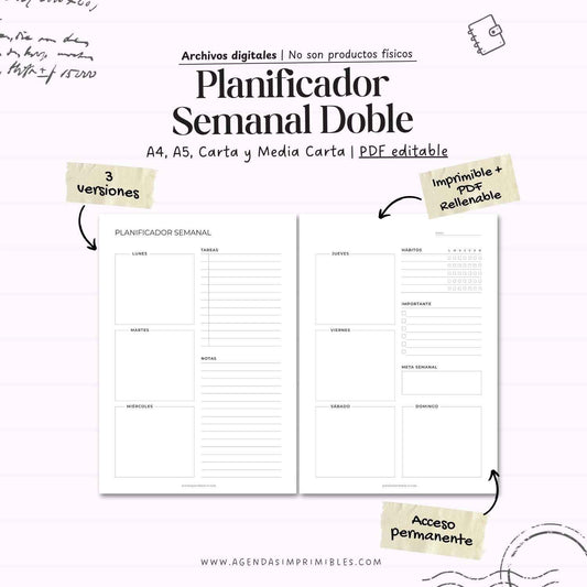 Planificador Semanal Doble V2
