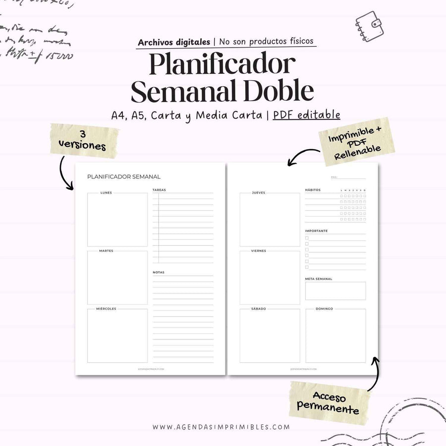 Planificador Semanal Doble