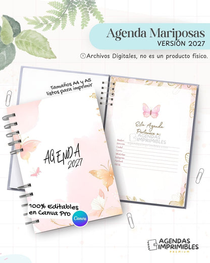 Agenda Mariposas 2027 - Archivo Imprimible - imagen 1