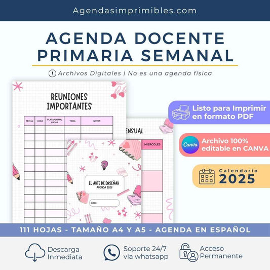 Agenda Docente Primaria Semanal | 2025